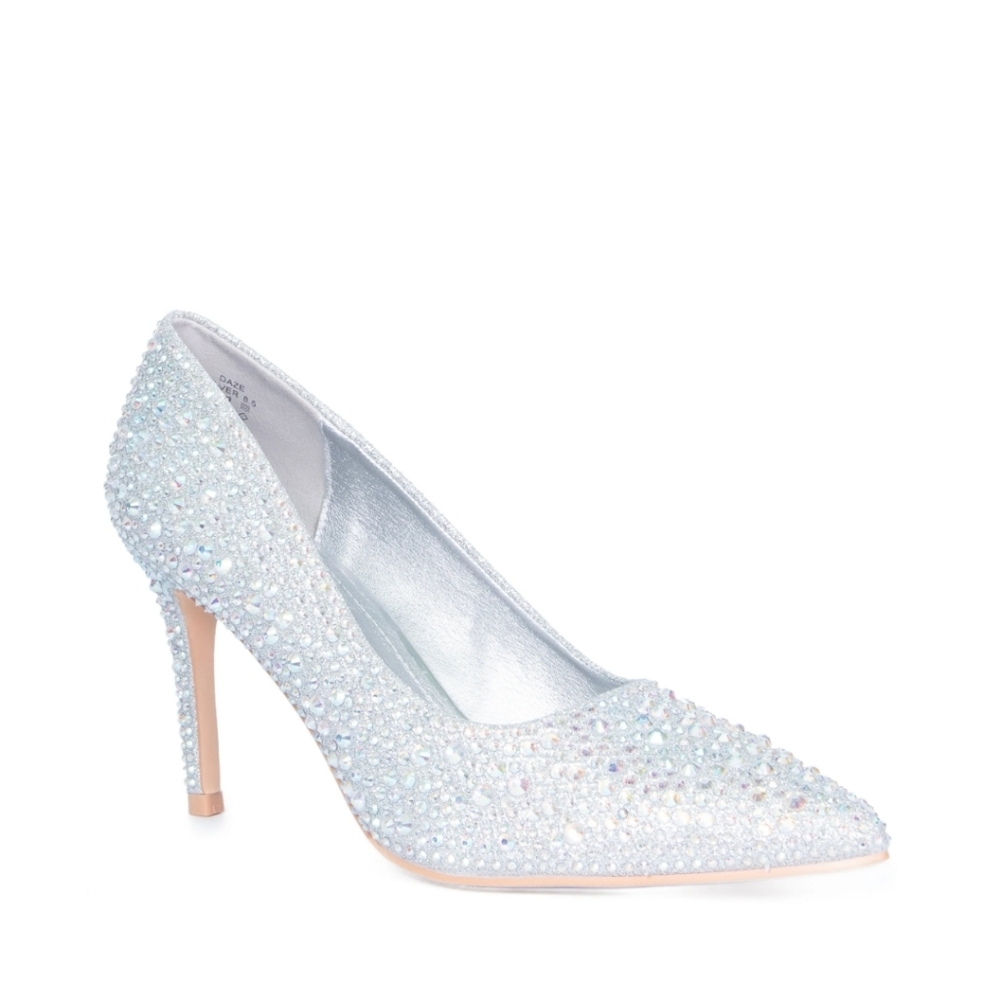 Lauren Lorraine Sparkling Silver Heels New In Box